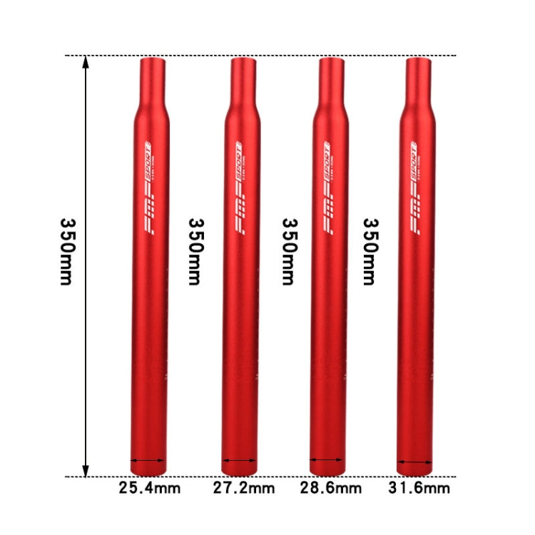 FMFXTR Aluminum Alloy Mountain Bike Extended Seat Post, Specification:25.4x350mm(Red)