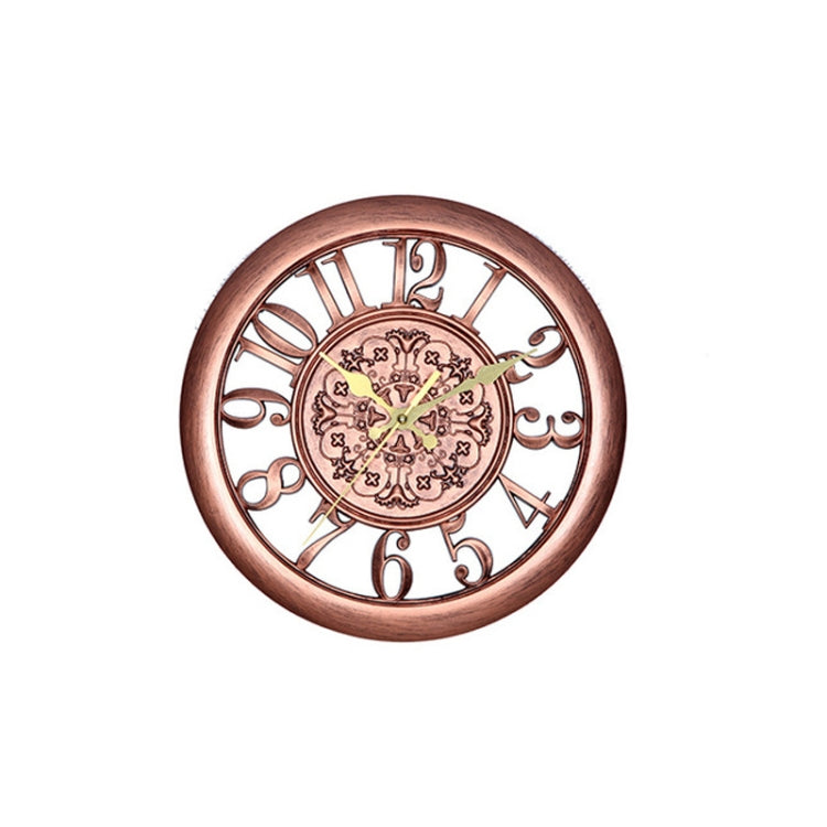 Home Round Retro Living Room Quartz Wall Clock(Antique Copper)