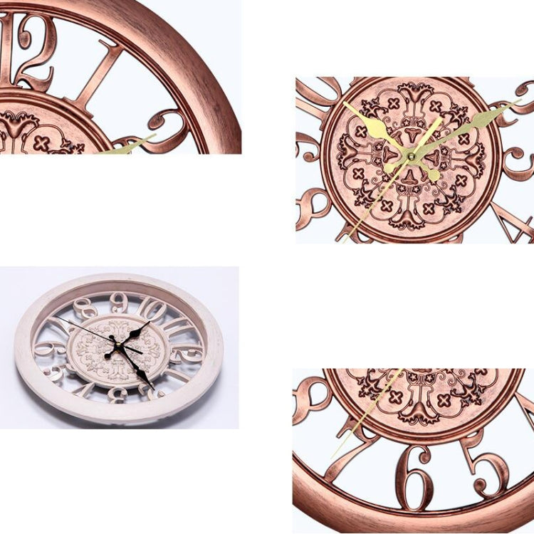 Home Round Retro Living Room Quartz Wall Clock(Antique Silver)