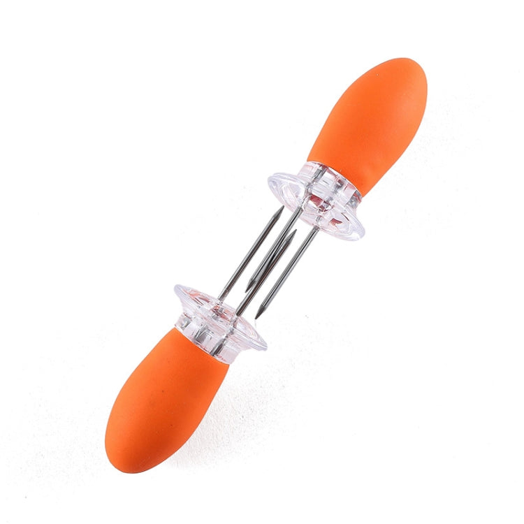 5 Pairs Outdoor BBQ Stainless Steel Corn Fork Fruit Fork Corn Device(Orange)