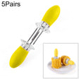 5 Pairs Outdoor BBQ Stainless Steel Corn Fork Fruit Fork Corn Device(Yellow) - Gadgets by PMC TechLife | Online Shopping South Africa | PMC TechLife | Buy Now Pay Later Mobicred