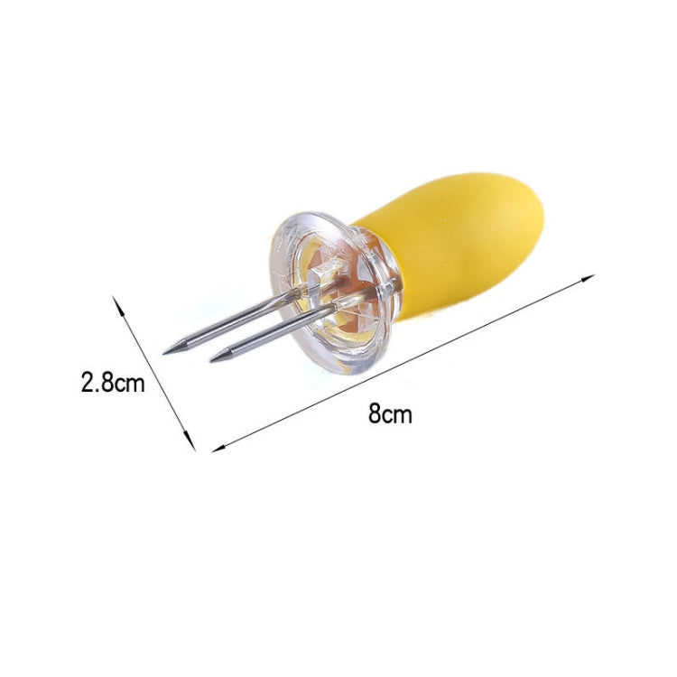 5 Pairs Outdoor BBQ Stainless Steel Corn Fork Fruit Fork Corn Device(Yellow)
