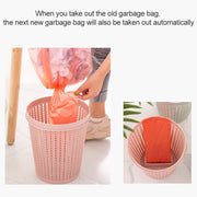 Household Removable Plastic Trash Bin Built-in Trash Bag Box(Green)