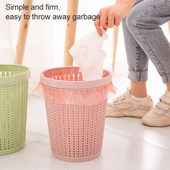 Household Removable Plastic Trash Bin Built-in Trash Bag Box(Green)