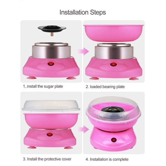 Electric Cotton Candy Machine, Plug:EU(Pink)