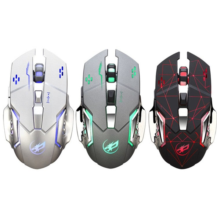 WARWOLF  Q8 Wireless Rechargeable Mouse Glowing Gaming Mouse(Silver)