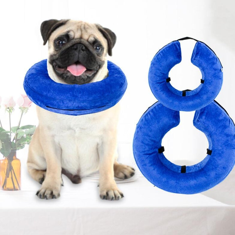 Dog Collar PVC Inflatable Pet Anti-snatch Collar, Size:M(Blue)