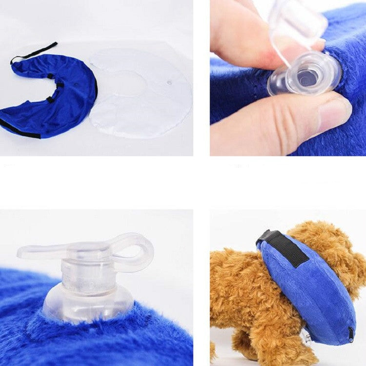 Dog Collar PVC Inflatable Pet Anti-snatch Collar, Size:M(Blue)