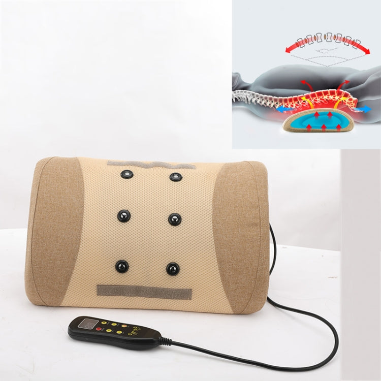Heating Pulse Acupuncture Waist Massager Multifunctional Household Lumbar Disc Automatic Traction Device, Plug Type:EU Plug(Brown)
