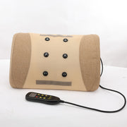 Heating Pulse Acupuncture Waist Massager Multifunctional Household Lumbar Disc Automatic Traction Device, Plug Type:EU Plug(Brown)