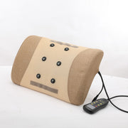 Heating Pulse Acupuncture Waist Massager Multifunctional Household Lumbar Disc Automatic Traction Device, Plug Type:EU Plug(Brown)