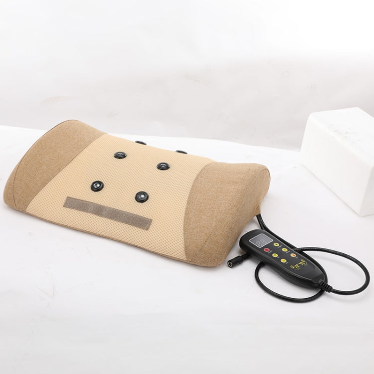 Heating Pulse Acupuncture Waist Massager Multifunctional Household Lumbar Disc Automatic Traction Device, Plug Type:EU Plug(Brown)