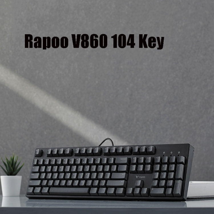 Rapoo V860 Desktop Wired Gaming Mechanical Keyboard, Specifications:104 Keys(Green Shaft)