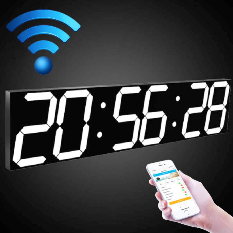 Creative LED Digital Wall Clock Multi-function WIFI Clock, Style:6 Bit Sealed Box WIFI(White)