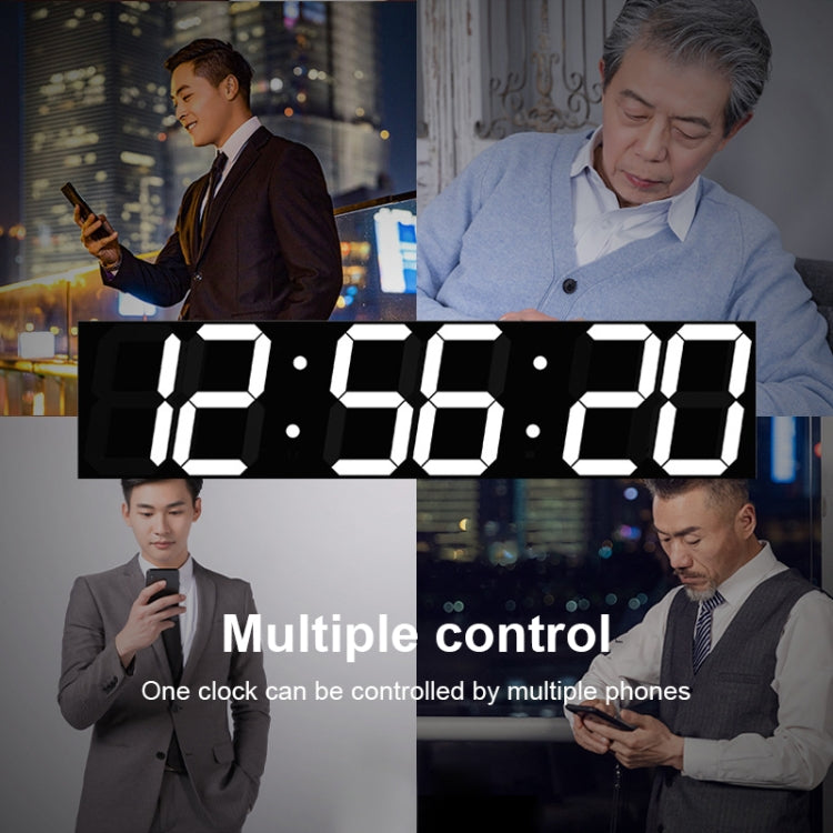 Creative LED Digital Wall Clock Multi-function WIFI Clock, Style:6 Bit Sealed Box WIFI(White)