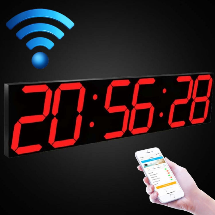 Creative LED Digital Wall Clock Multi-function WIFI Clock, Style:6 Bit Sealed Box WIFI(Red)