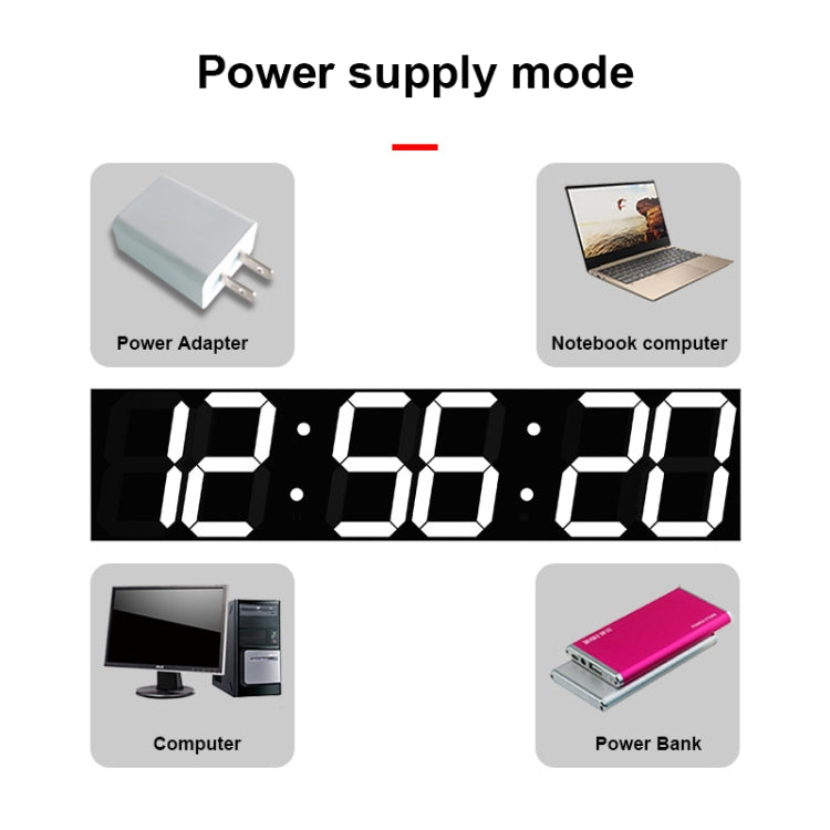 Creative LED Digital Wall Clock Multi-function WIFI Clock, Style:6 Bit Sealed Box WIFI(Ice Blue)
