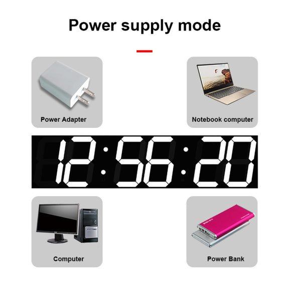 Creative LED Digital Wall Clock Multi-function WIFI Clock, Style:6 Bit Sealed Box WIFI(Ice Blue)