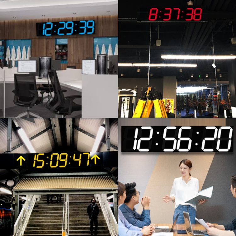 Creative LED Digital Wall Clock Multi-function WIFI Clock, Style:6 Bit Sealed Box WIFI(Ice Blue)