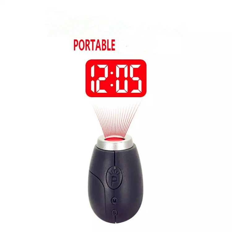 Portable Digital Projection Alarm Clock Mini Projector LED Clock Carry Time Flashlight Clock with Hanging Rope(Red)