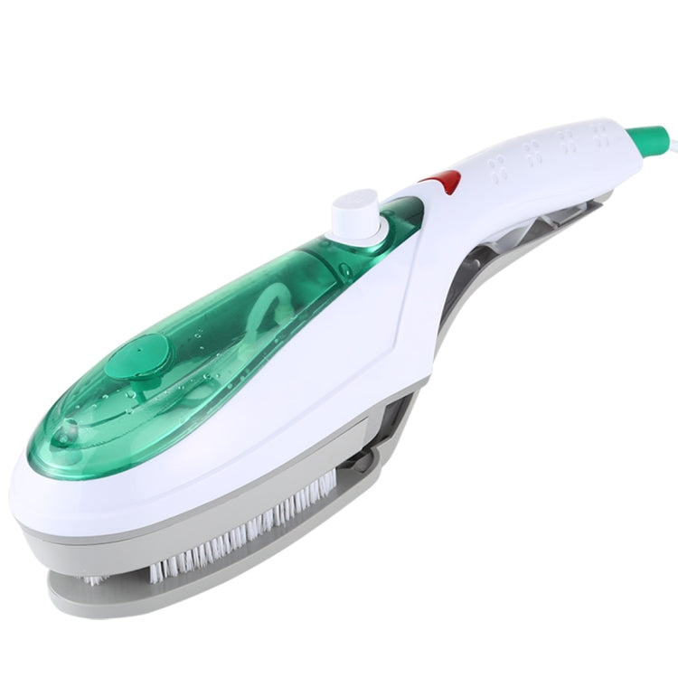 Handheld Garment Steamer Brush Portable Clothes Steam Iron, EU Plug 220V(Green)