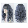 Women's Wool Long Hair With Bangs Natural Fluffy Wig, Color:Haze Blue (Black On Top) 54CM - free shipping - PMC TechLife - Order now!