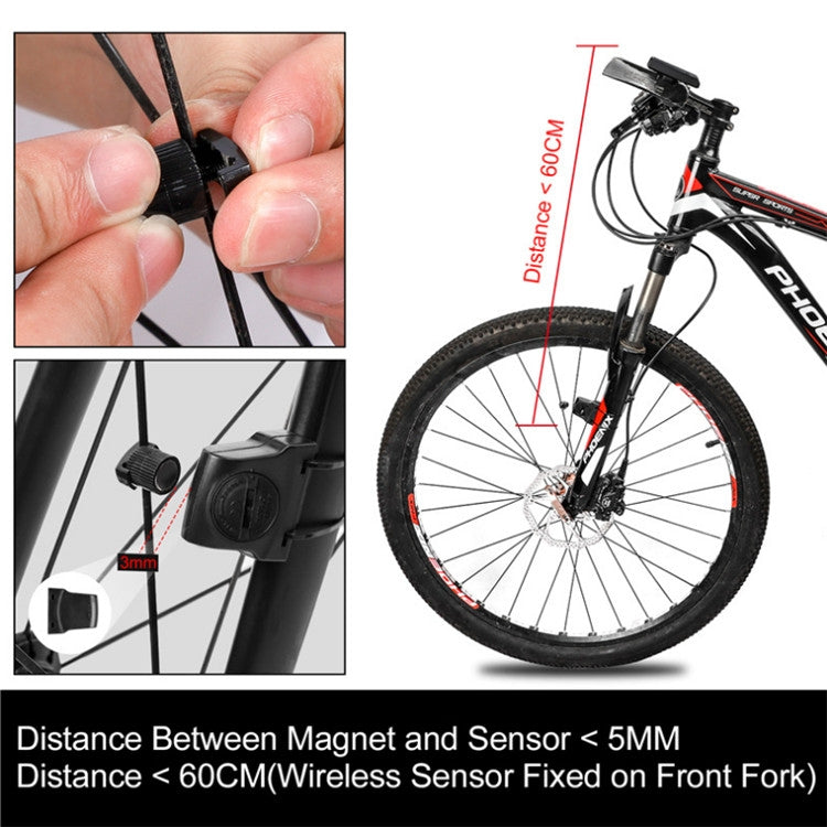 WEST BIKING Wireless Solar Code Table Mountain Road Bike Large Character Code Table Five Language Water-resistant Speedometer