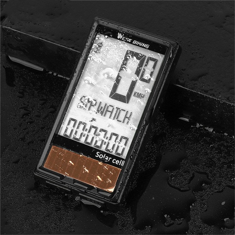 WEST BIKING Wireless Solar Code Table Mountain Road Bike Large Character Code Table Five Language Water-resistant Speedometer