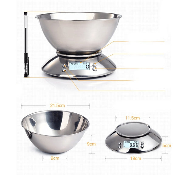 Kitchen High Precision Stainless Steel LCD Digital Scale Measuring Tools(Silver)