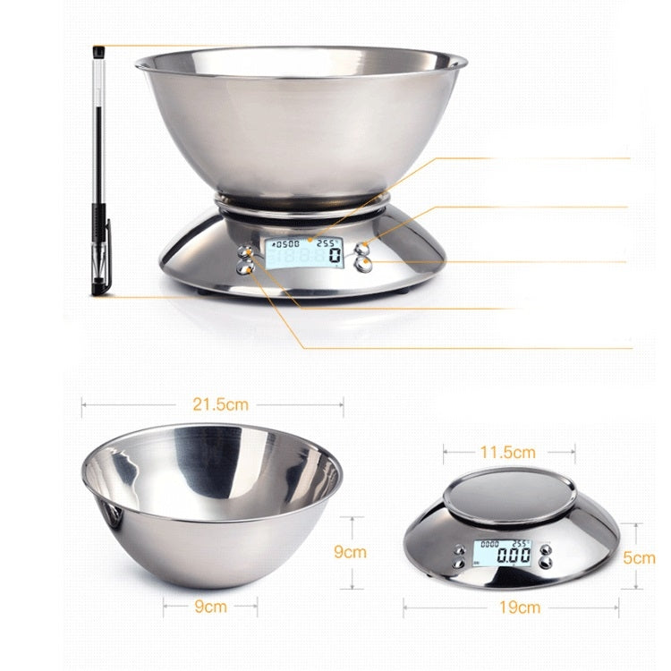 Kitchen High Precision Stainless Steel LCD Digital Scale Measuring Tools(Silver)