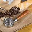 Stainless Steel Coffee Machine Filter Bracket Coffee Bottomless Wooden Handle - free shipping - PMC TechLife - Order now!