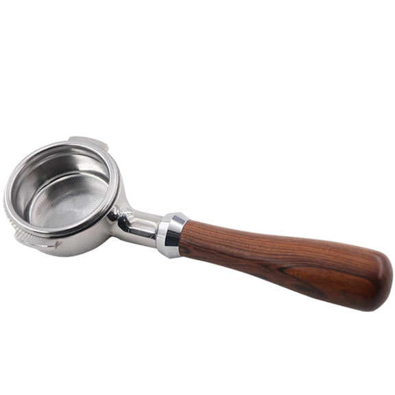 Stainless Steel Coffee Machine Filter Bracket Coffee Bottomless Wooden Handle