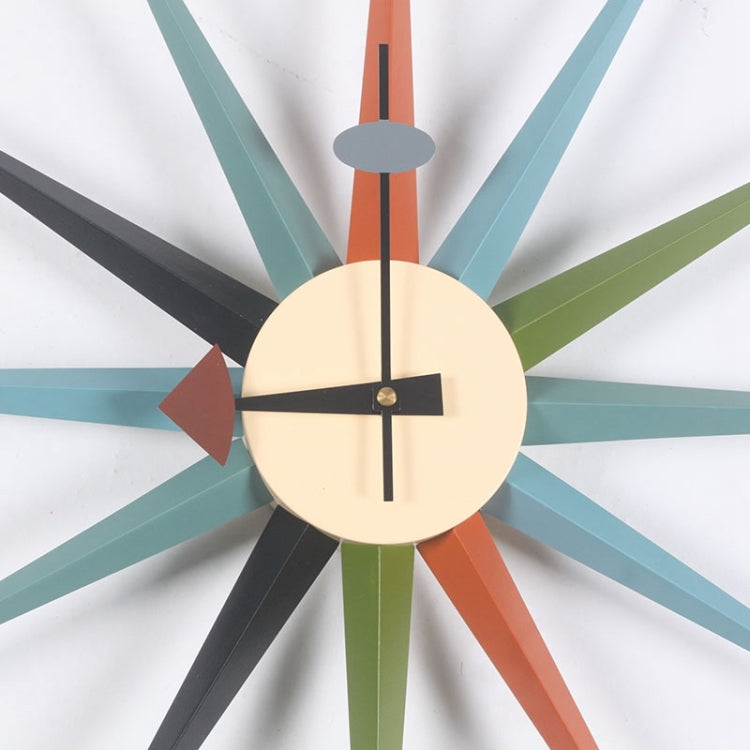 48cm Simple Modern Sun Clock Creative Home Accessories Wall Clock(Orange Pole)