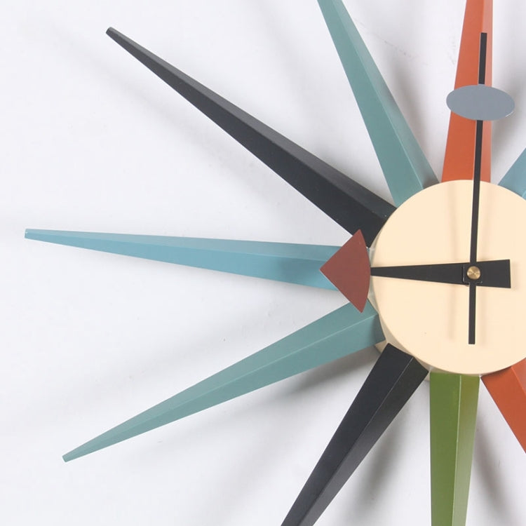 48cm Simple Modern Sun Clock Creative Home Accessories Wall Clock(Orange Pole)