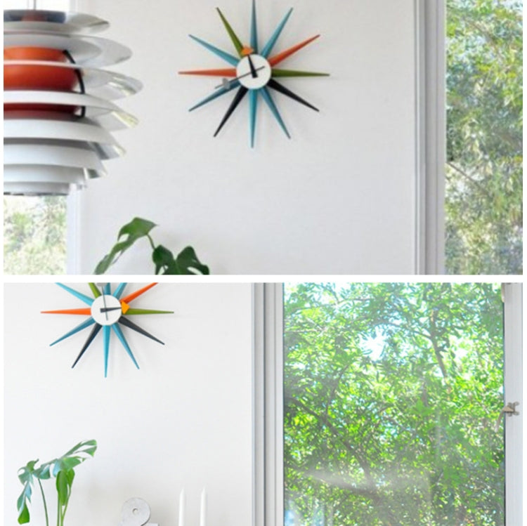 48cm Simple Modern Sun Clock Creative Home Accessories Wall Clock(Blue Pole)