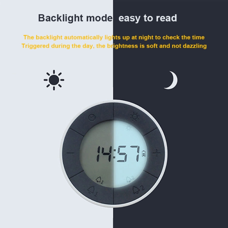 Simple Home Creative Multi-function Charging Stepless Dimming Alarm Clock Night Light(White)