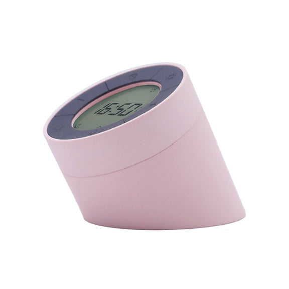 Simple Home Creative Multi-function Charging Stepless Dimming Alarm Clock Night Light(Pink)