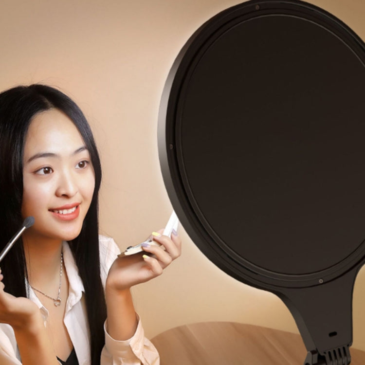 14.2 inch 36cm Live Broadcast Photography Desktop Beauty Fill Light Bracket, Style:Large Version+Bracket(Black)