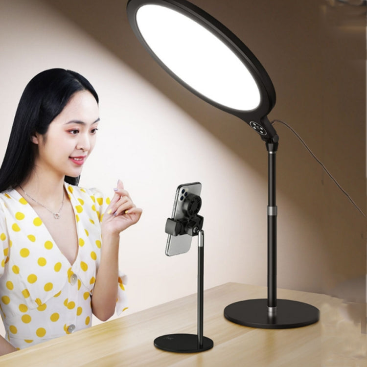 14.2 inch 36cm Live Broadcast Photography Desktop Beauty Fill Light Bracket, Style:Large Version+Bracket(Black)