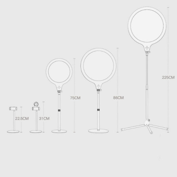 14.2 inch 36cm Live Broadcast Photography Desktop Beauty Fill Light Bracket, Style:Large Version+Bracket(Black)