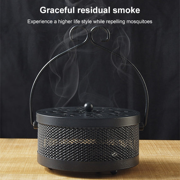 Outdoor Portable Multifunctional Hollow Fireproof Mosquito Coil Box with Lid(Bronze)