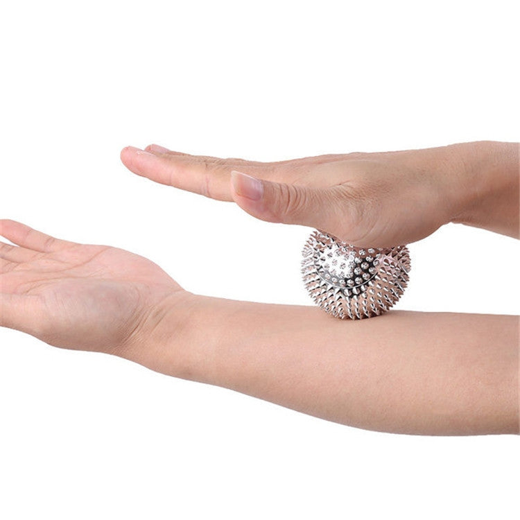 1 Pair Magnetic Massage Ball Relax Muscle Finger Plantar Pressure Massage Stab Ball, Size:5.6cm(Silver)