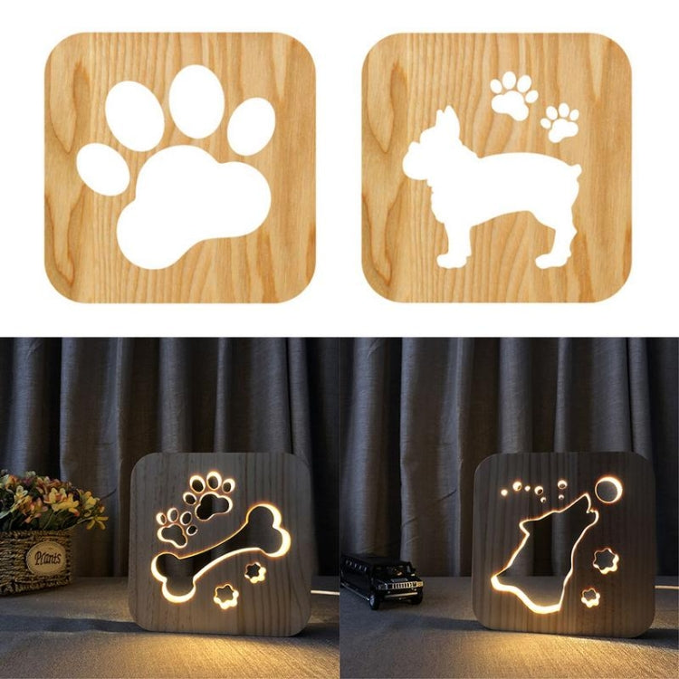 Creative Shape Wooden Night Lamp Bedroom Decoration Warm Light LED(Paw)