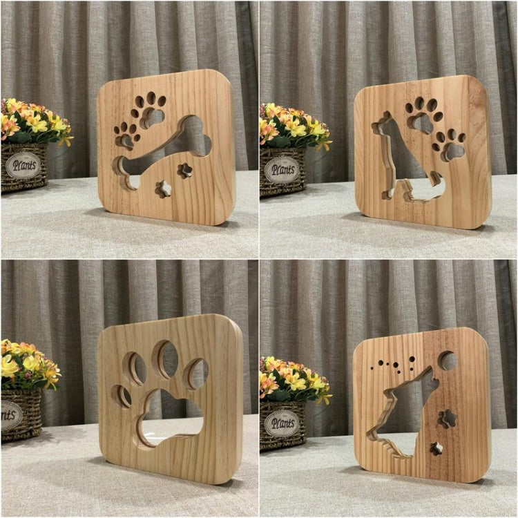 Creative Shape Wooden Night Lamp Bedroom Decoration Warm Light LED(Wolve)