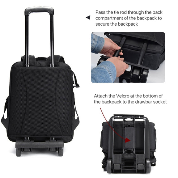 Cwatcun Shoulder Digital Camera Bag Outdoor Nylon Photography Backpack(Black (Big size))