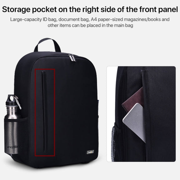 Cwatcun Shoulder Digital Camera Bag Outdoor Nylon Photography Backpack(Black (Big size))