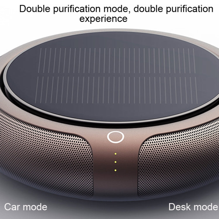 Intelligent Formaldehyde Removal Haze Negative Ion Solar Car Air Purifier(Gold)