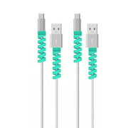 Spiral Style Silicone Data Cable Protective Cover Anti-wire Break Winder(Blue)