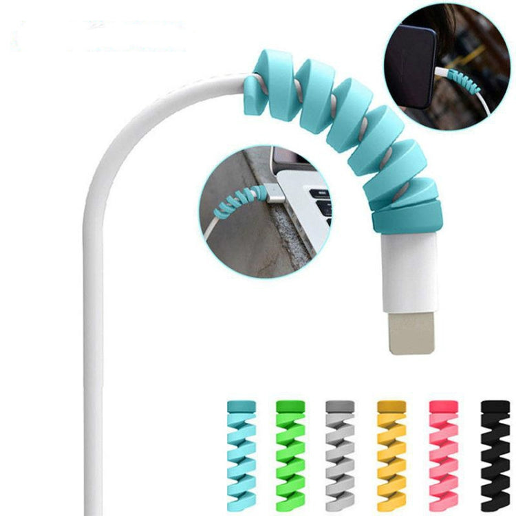 Spiral Style Silicone Data Cable Protective Cover Anti-wire Break Winder(Gray)