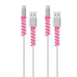 4pcs Spiral Style Silicone Data Cable Protective Cover Anti-wire Break Winder(Pink) - Cable Organizer by PMC TechLife | Online Shopping South Africa | PMC TechLife | Buy Now Pay Later Mobicred